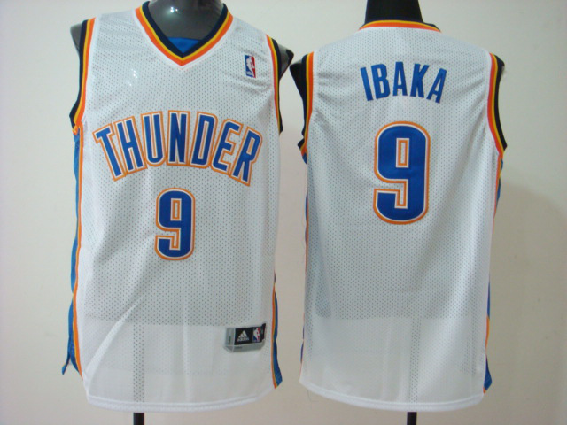 NBA Oklahoma City Thunder 9 Serge Ibaka Authentic Home White Jersey